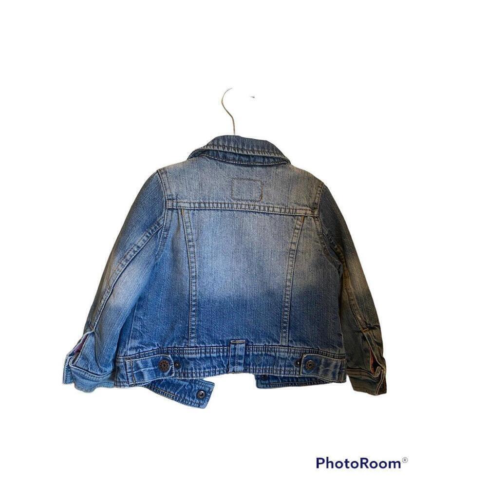 H&M Girls Jeans Jacket. Pink quilted lining. Sz. 12-14 Months. ? - Picture 2 of 3